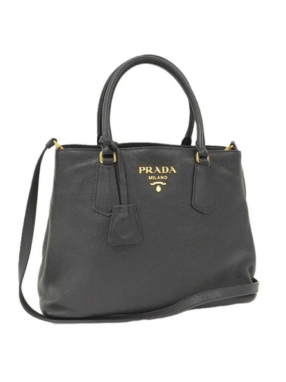 Prada 2-Way Shoulder Bag Leather Black